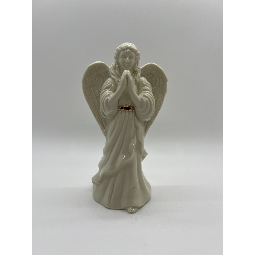 Lenox Guardian Angel Praying Porcelain Figurine 6" Gold Accents